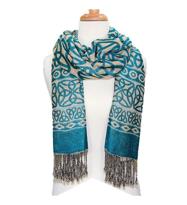 Ladies Celtic Knot Scarf- Irish Style- Celtic Fashion- Lightweight- Turquoise - CU12G20EY5F