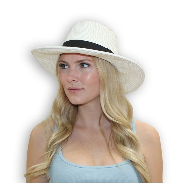 Stevie Fedora Women's Fashion Derby Hat (Large (Fits up To 23" Inch or 59 cm Head) UPF 50 Sun Hat Stylish - CZ11VX2D2Q5