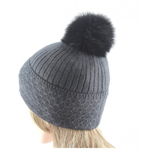 EL COUTURE Rhinestones Pom Removable Beanies