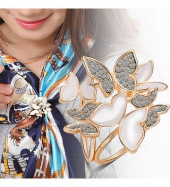 Sanwood Butterfly Scarves Buckle Golden