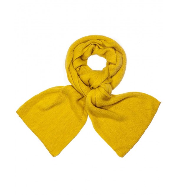 Dahlia Women's Super Soft Cashmere-Feel Winter Scarf - Solid Color - Yellow - CO11QWMLM27