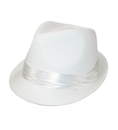 Kenny K Men's Wedding Dress Formal Fedora Hat - White - CX11AT25KQ9