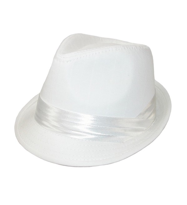 Kenny K Men's Wedding Dress Formal Fedora Hat - White - CX11AT25KQ9
