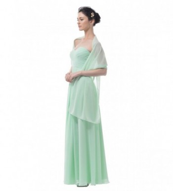 Alicepub Chiffon Bridal Shawl Wedding Wrap Stole Women's Evening Dress Scarf Bolero - Mint Green - CY17YX9WZI0
