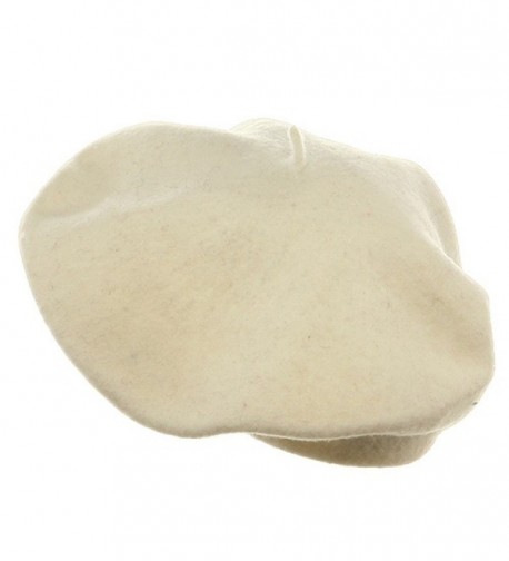100% Wool Beret French Artist Hat CREAMY WHITE - CT11C9D77GD