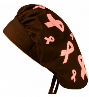 Bouffant Medical Scrub Cap - Tossed Pink Ribbons On Black - CE12ELBUTG5