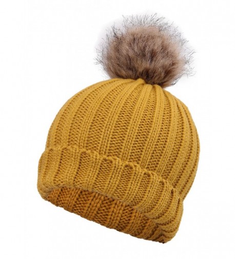 Arctic Unisex Cable Beanie Yellow in Women's Skullies & Beanies