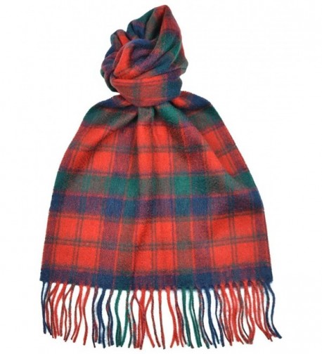 Lambswool Scottish Robertson Red Modern Tartan Clan Scarf Gift - CW11J14UYFJ