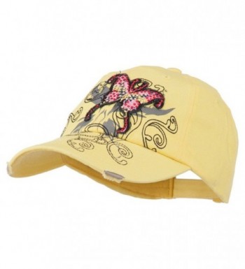 Baseball Cap Jeweled Butterfly Yellow