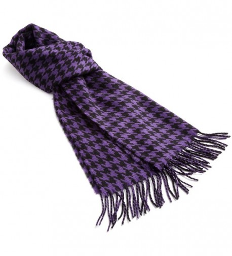 D & Y Womens Classic Houndstooth Scarf - Purple/Black - CY11540IULJ