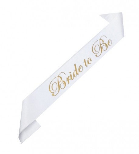 DreamLily Bride & Mummy To Be White Satin Sash Bachelorette Party Baby Shower Accessories XN03 - White Bride - CG183TG2745