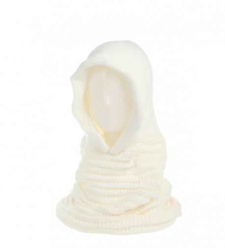 Angela & William Unisex Handmade Warm Hooded Scarf and Poncho Pullover - Off White - CA129K4NHD5