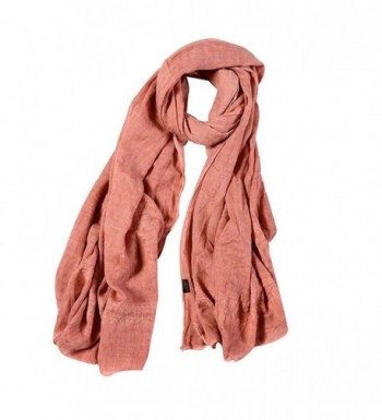 Monique Women Lace Cotton Linen Long Scarf Winter Outdoor Travel Scarves Wraps Shawls - Pink - CX186UEM8SU