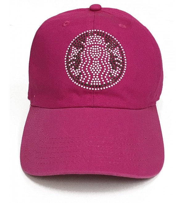 Rhinestone/Stud Starbucks Hip Hop Snapback Adjustable Cap - Hot Pink - CD11WNZ8YRX