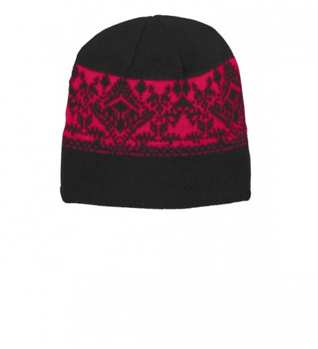 Joe's USA - Classic Nordic Patterned Beanies in 3 colors - Black/ Red - CM11Q5DUJ77