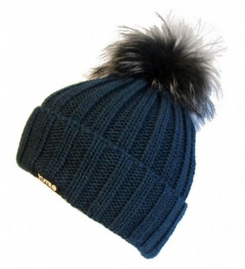 Women's Fashionable Wool Winter Hat With Trendy Fox Pom by Yutro Fashion OCEAN BLUE - C311Q5FP08X