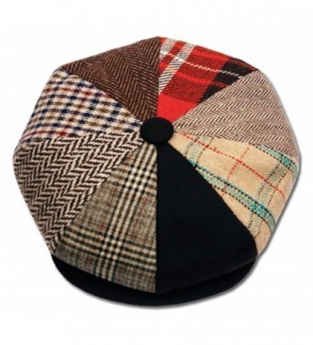 Mens Patchwork Wool Big Apple Duckbill Ivy Newsboy Irish Tweed Cap Hat - CH11PK06G5P