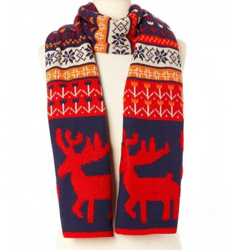 Novadab Woodland Reindeer Knit Scarves - Red - CR187ISGEZN