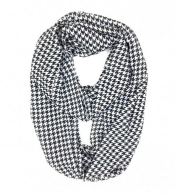 Tapp Collections Premium Soft Multicolor Sheer Infinity Scarf - Houndstooth/Black White - CN12O090A5Q