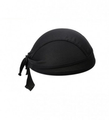 Ogrmar Outdoor Cycling Running Double Dry Dew doo Rag headwrap skull cap hat (black) - C3183G3NALH