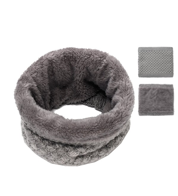 Epeius Kids Girls/Boys Winter Knitted Infinity Scarf Polar Fleece Neck Warmer - Gray - C5188GR3SKX