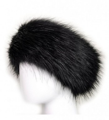 Dikoaina Womens Faux Fur Headband Winter Earwarmer Earmuff Hat Ski - Black - CU12K3NDNRR
