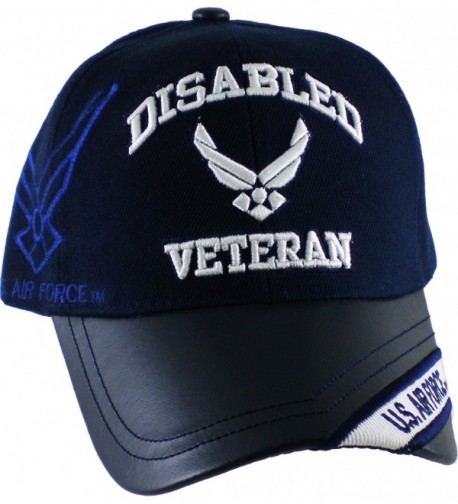 K&S Unique Disabled U.S. Air Force Veteran Vinyl Bill Shadow Mens Cap [Navy Blue - Adjus. - CC1272Z9DLT