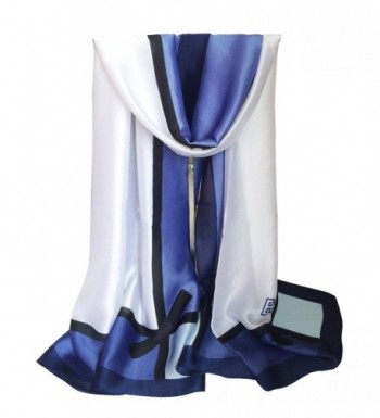 K-Elewon Silk Scarf Women Fashion Scarves 100% Silk Long Lightweight Sunscreen Shawls - Blue - CG182LZA0TR