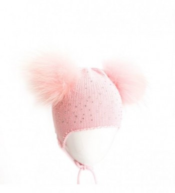 Knitted Woolen Beanie Rhinestone Pompoms