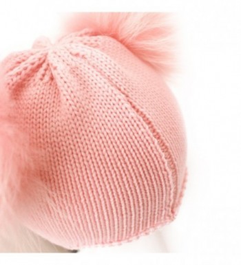 Knitted Woolen Beanie Rhinestone Pompoms in Women's Skullies & Beanies