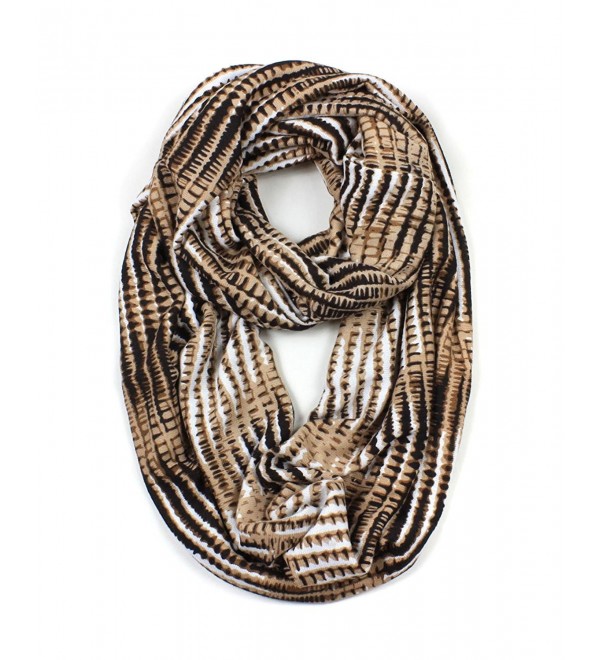 Jersey Knit Stripe Gradient Infinity Scarf - Khaki - CI12CLAAK0L