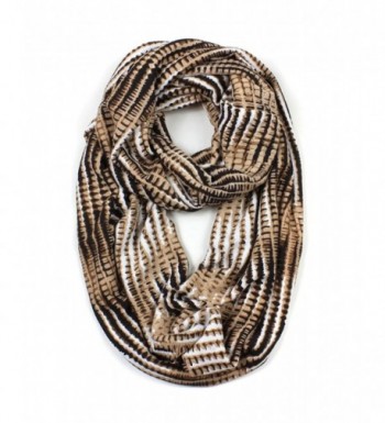 Jersey Knit Stripe Gradient Infinity Scarf - Khaki - CI12CLAAK0L