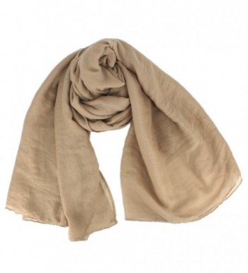 Women Soft Cotton Hemp Scarf Shawl Long Scarves Travel Sunscreen Pashmina - Khaki - CJ185YAKDK3