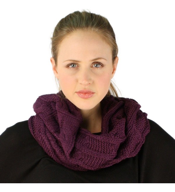 Winter Soft Pullover Cable Long Knit Loop Infinity Hood Cowl Ski Scarf ...