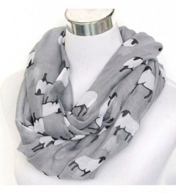 C-Pioneer Fashion Sheep Print Design Scarves for Women Lightweight Large Size Scarf - Grey - CQ12O64FN3C