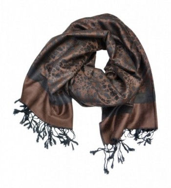 Floral Jacquard Scarf Women's Fashion Shawl Long Soft Accent Wrap - Floral - Brown - CX12MZ41QMV