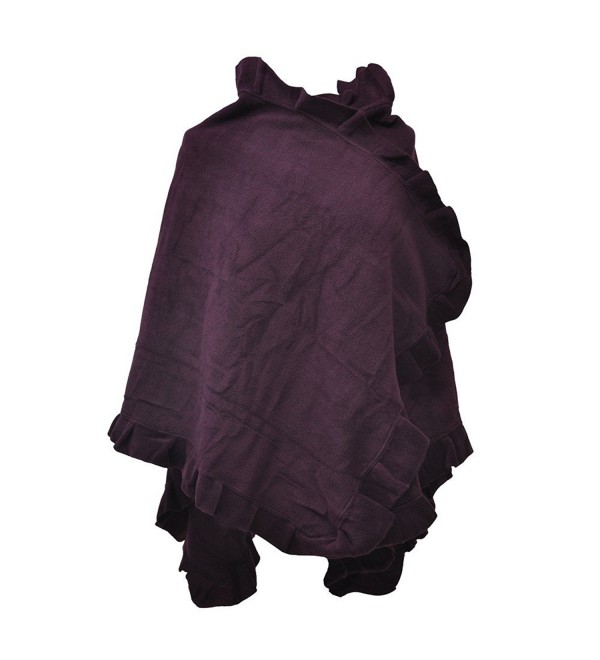 Toutacoo- Women's Fleece Poncho - 06-purple - CS11JCCL8JB