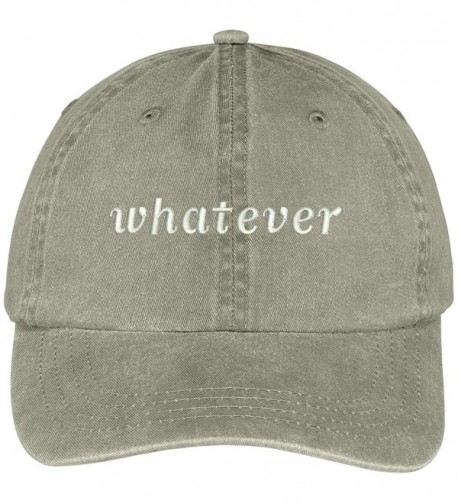 Trendy Apparel Shop Whatever Embroidered Soft Front Washed Cotton Cap - Khaki - CV12N7CXTID
