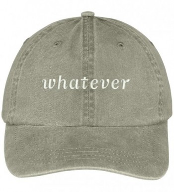 Trendy Apparel Shop Whatever Embroidered Soft Front Washed Cotton Cap - Khaki - CV12N7CXTID