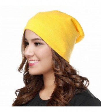 Edoneery Women Slouch Beanie Yellow