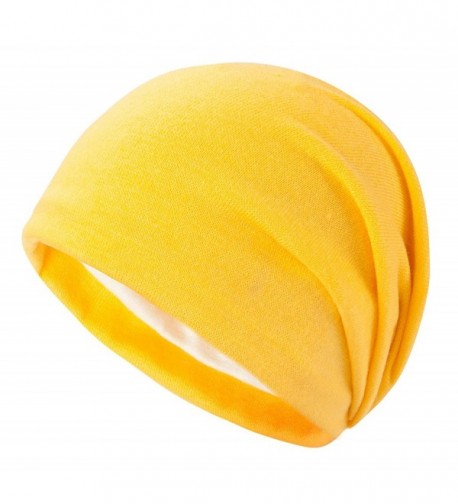 Edoneery Women Slouch Beanie Yellow in Men's Skullies & Beanies