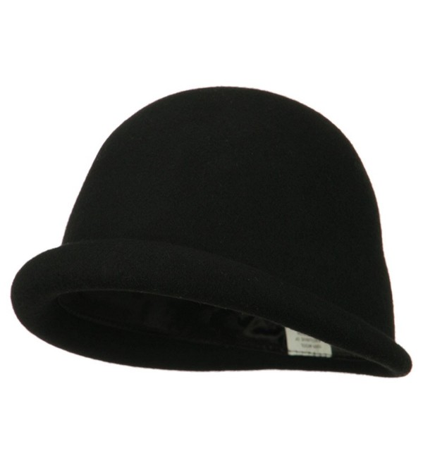 Women's Unique Brim Wool Cloche - Black - CG11ONYYMM3