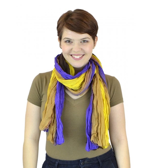 Belle Donne - Women's Cozy Scarf - Mix of Elegant Styles - Light Weight Scarves Shawls Wraps - Yellow-purple - CQ11L7JTC6D