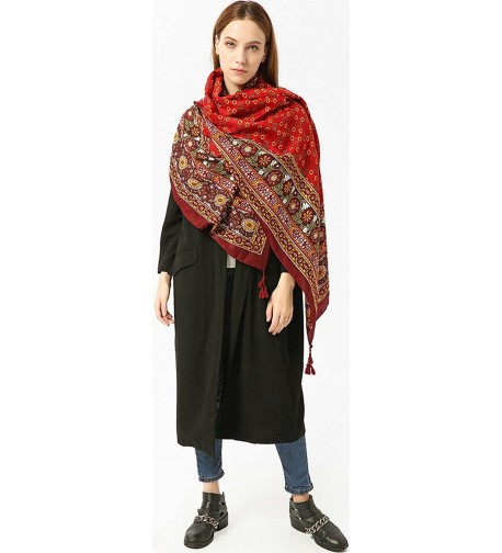 Ababalaya Womens Bohemian Ethnic Fringed in Fashion Scarves