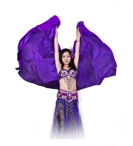 Extraodinary 100% Real Silk Belly Dance accessories Tie-Dyed Square Scarf 5mm Veil - Purple - CV189TRX6HA