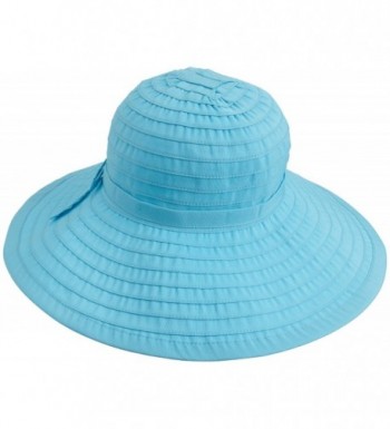 San Diego Hat Company Women's Ribbon Large Brim Hat - Aqua - CQ1143BNX49