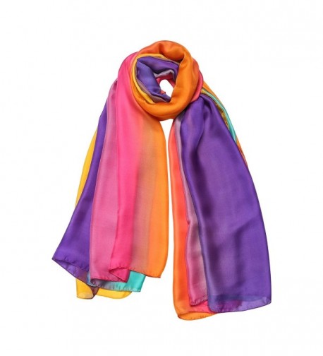 Scarf for Women Gradient Colors Scarves Silk Feel Long Lightweight Soft Shawls for Women - L-love - CJ183NNGTSC