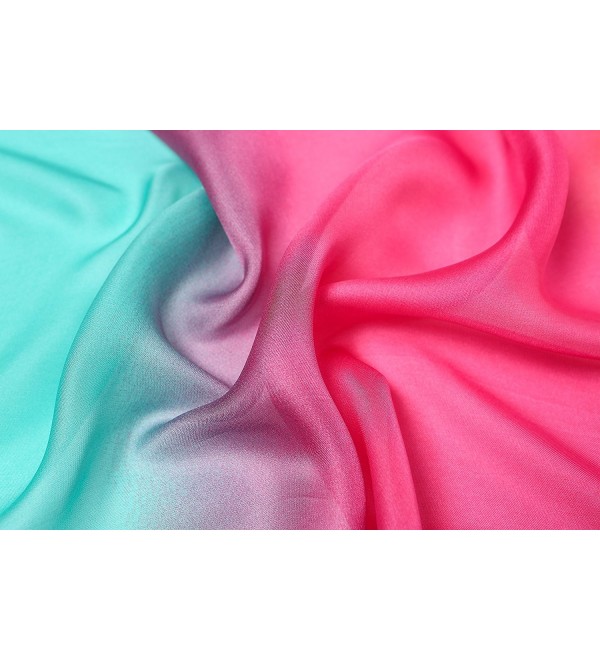 Scarf for Women Gradient Colors Scarves Silk Feel Long Lightweight Soft ...