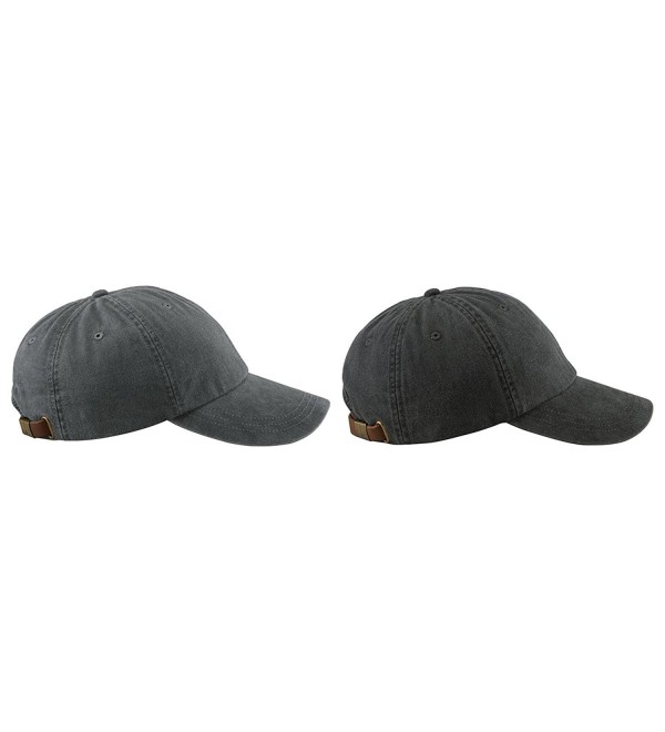 Adams 6-Panel Low-Profile Washed Pigment-Dyed Caps Set_charcoal / black_One Size - CC12200ZH0H