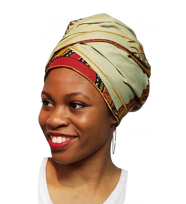 Laurel Green Dashiki African Print Ankara Head wrap- Tie- scarf- Multicolor- One size - C012ODWLT2K
